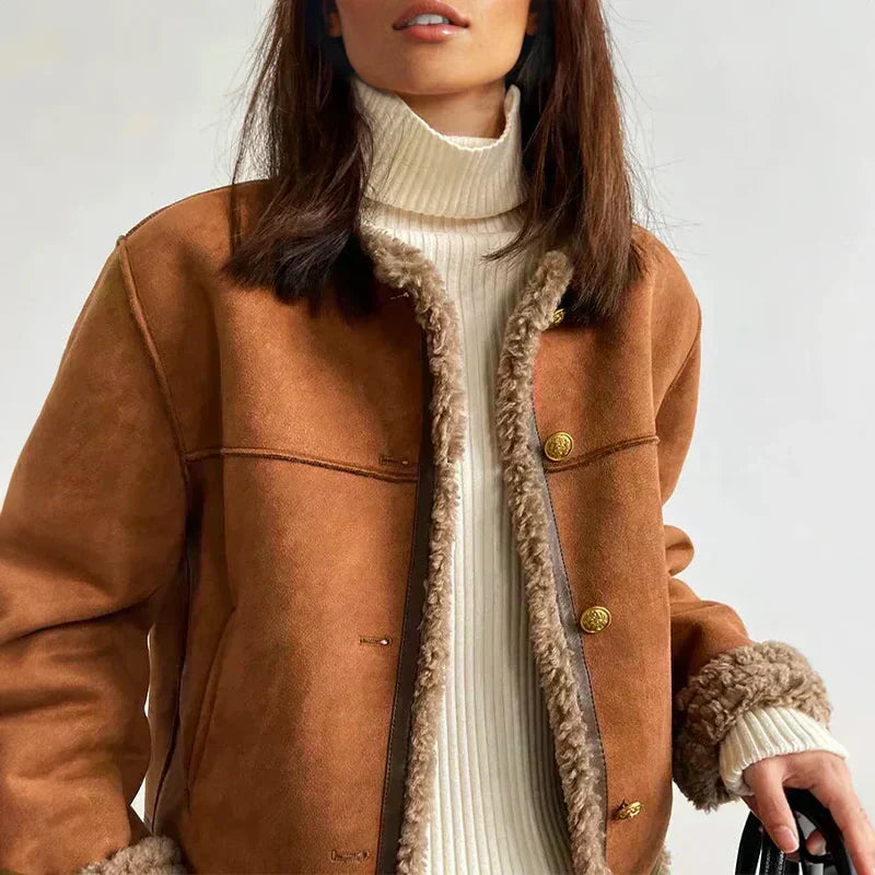 Veste en daim doublée de polaire - Alvra