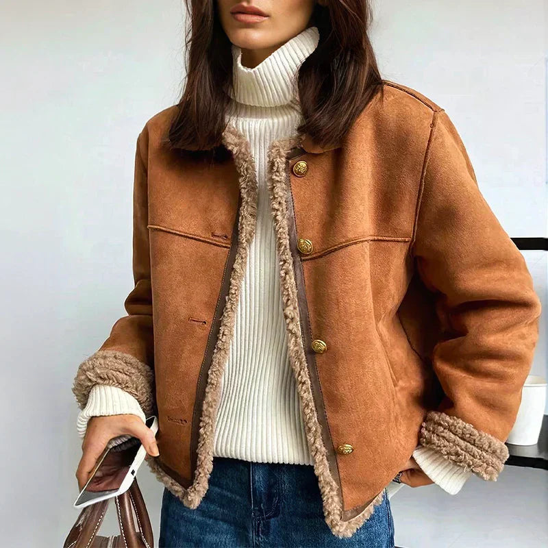 Veste en daim doublée de polaire - Alvra