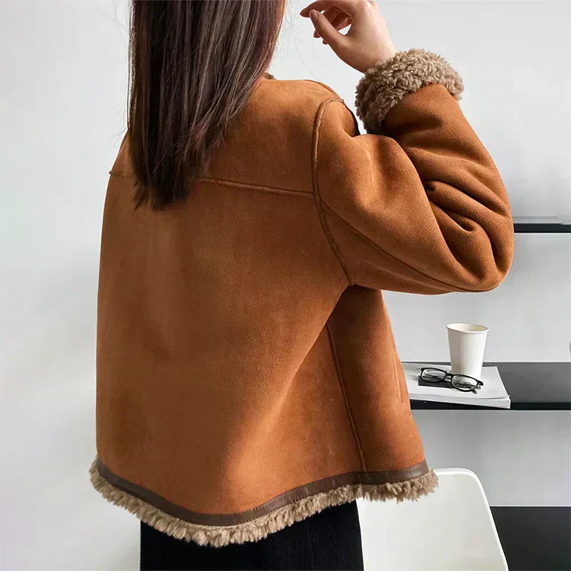 Veste en daim doublée de polaire - Alvra