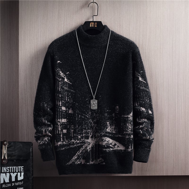 Pull homme en maille épaisse effet urbain - Naël