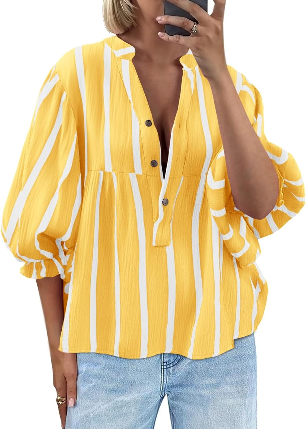 Chemisier rayé à manches larges pour femme - Elena