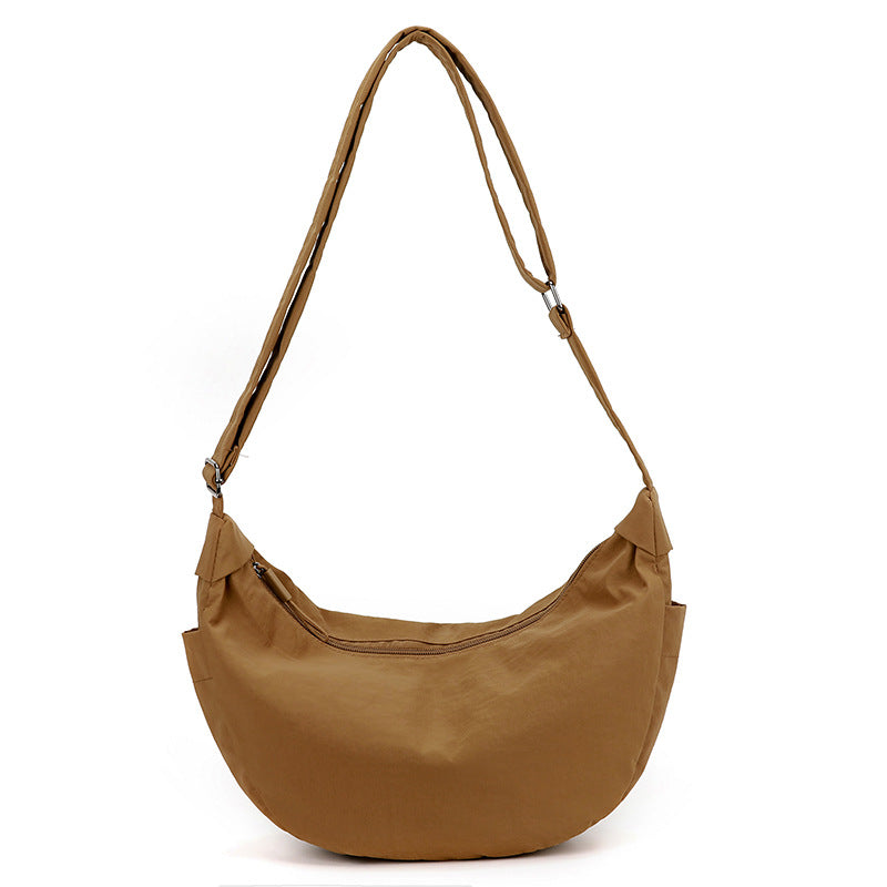 Sac à bandoulière pour femme en forme de demi-lune, grande capacité, bandoulière réglable - Manon