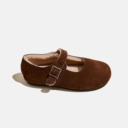 Chaussures plates en daim pour femmes avec doublure chaude - Alviera