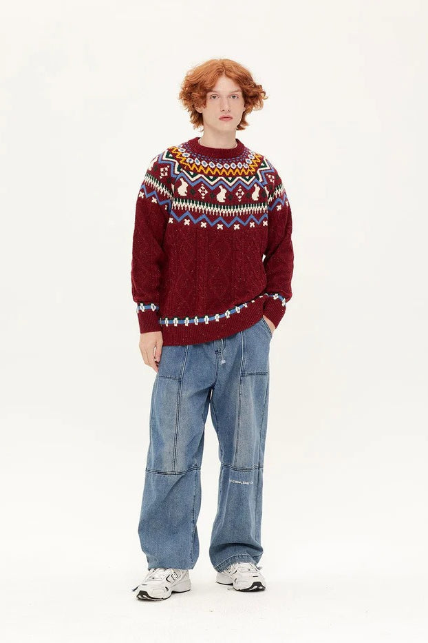 Pull vintage en maille pour femme - Elorie