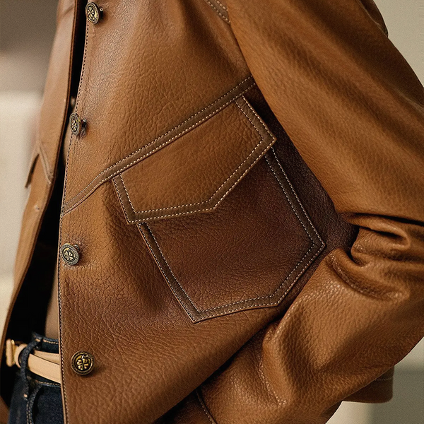 Veste courte pour femme avec fermeture à boutons et col classique - Kareld