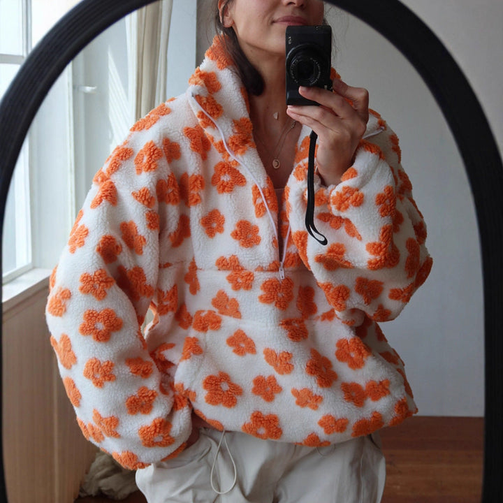 Sweat-shirt polaire pour femmes avec grande poche - Liora