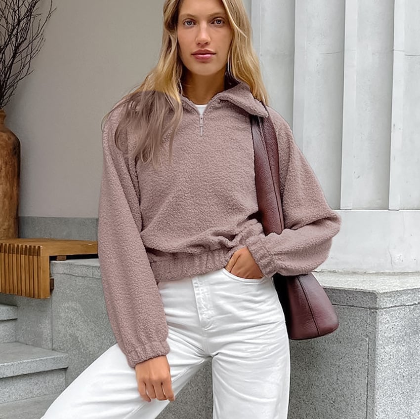 Veste texturée en peluche pour femme - Ervaya