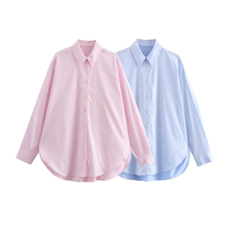 Chemisier oversize pour femme avec col classique et fermeture à boutons sur le devant - Mackenzie