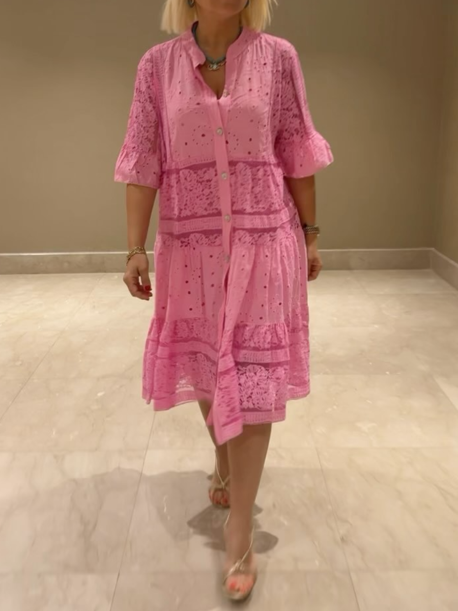 Robe à boutons brodés pour femme - Merker