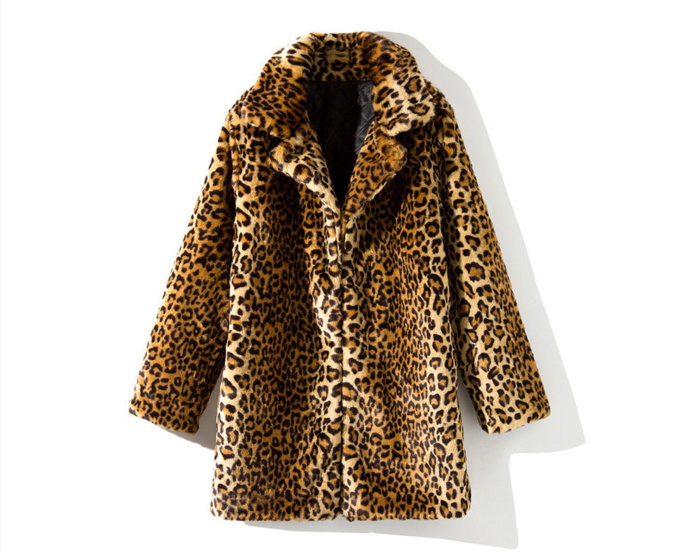 Manteau effet fourrure imprimé pour femme - Narelle