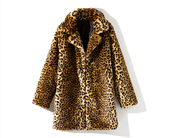 Manteau effet fourrure imprimé pour femme - Narelle