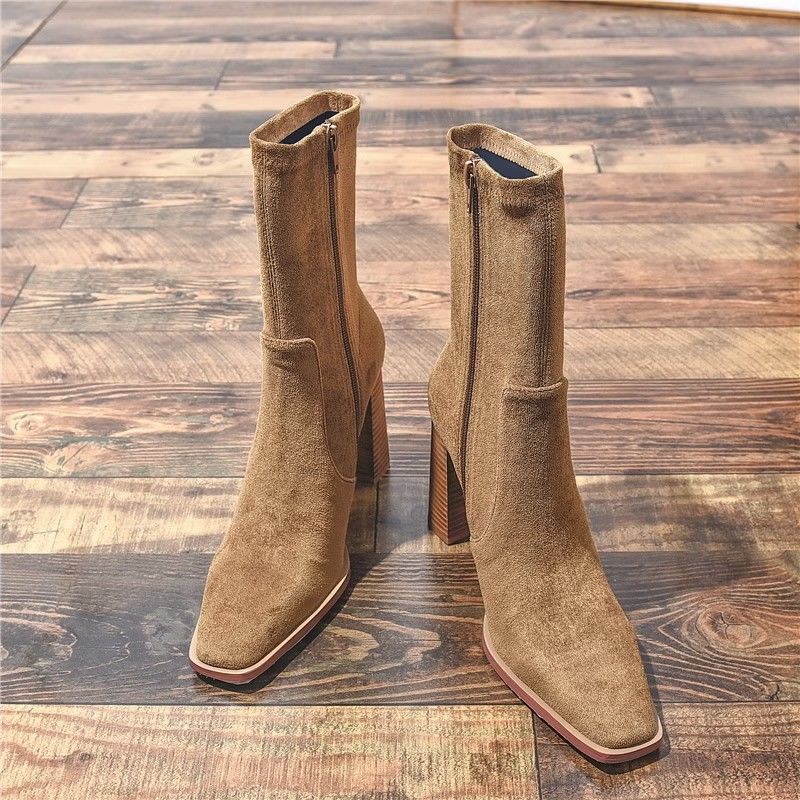 Bottines de luxe à talon carré pour femmes - Liorane