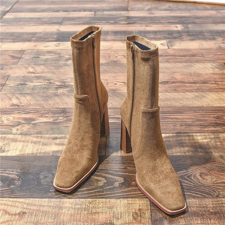 Bottines de luxe à talon carré pour femmes - Liorane