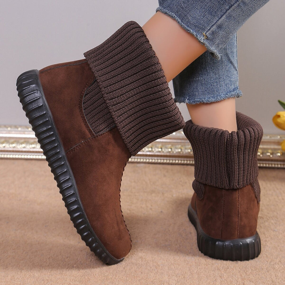 Bottines d'hiver pour femmes avec revers en tricot - Pilar