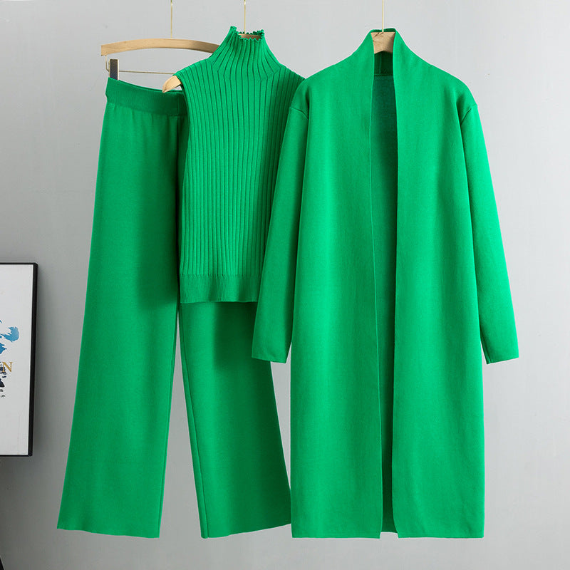 Ensemble d'hiver trois pièces en tricot - Isolde
