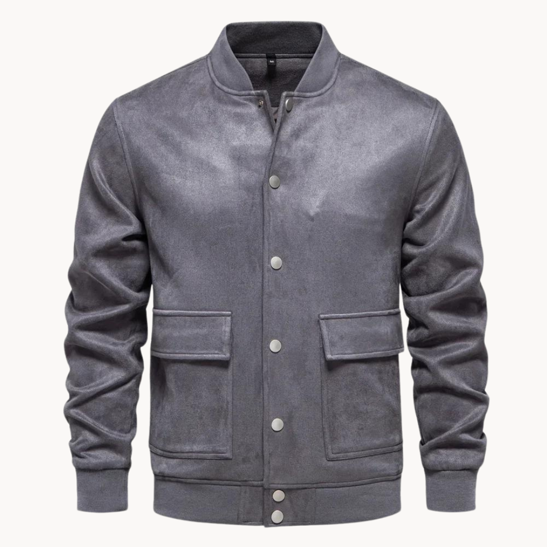 Veste bombardier pour homme avec fermeture à boutons et col court - Bjornrik
