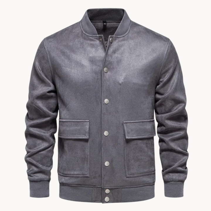 Veste bombardier pour homme avec fermeture à boutons et col court - Bjornrik