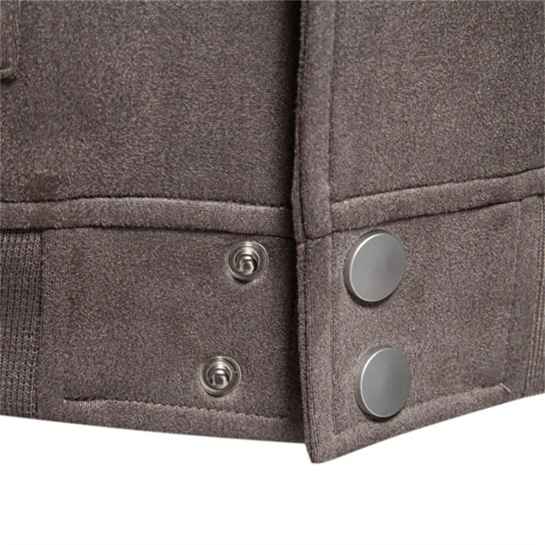Veste bombardier pour homme avec fermeture à boutons et col court - Bjornrik