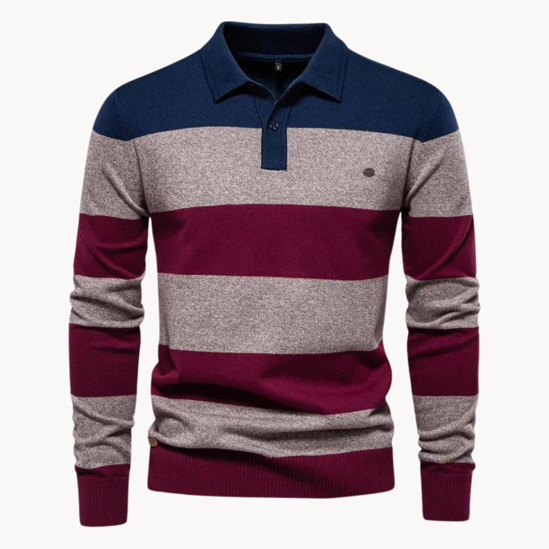 Pull en maille à col polo pour hommes - Hjalmar