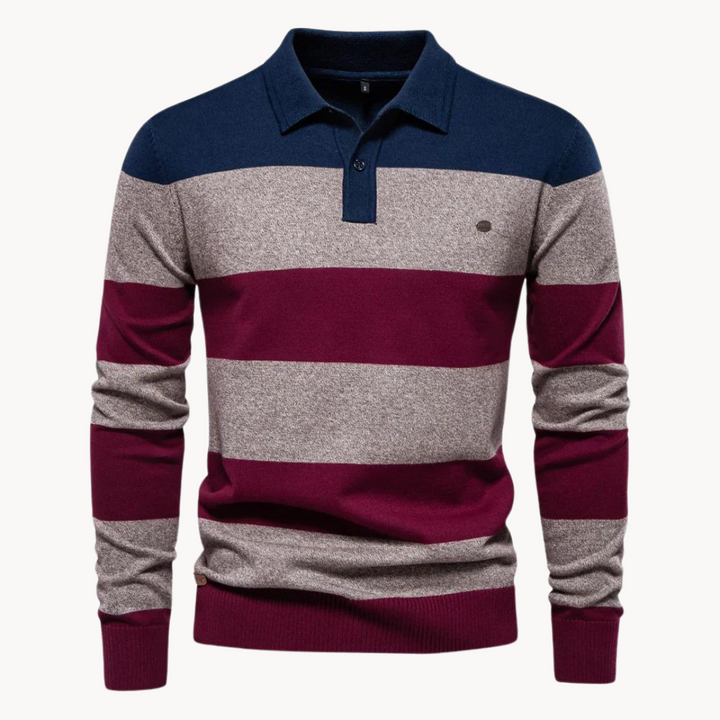 Pull en maille à col polo pour hommes - Hjalmar