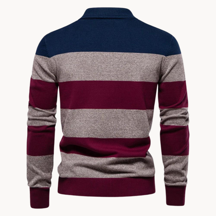 Pull en maille à col polo pour hommes - Hjalmar