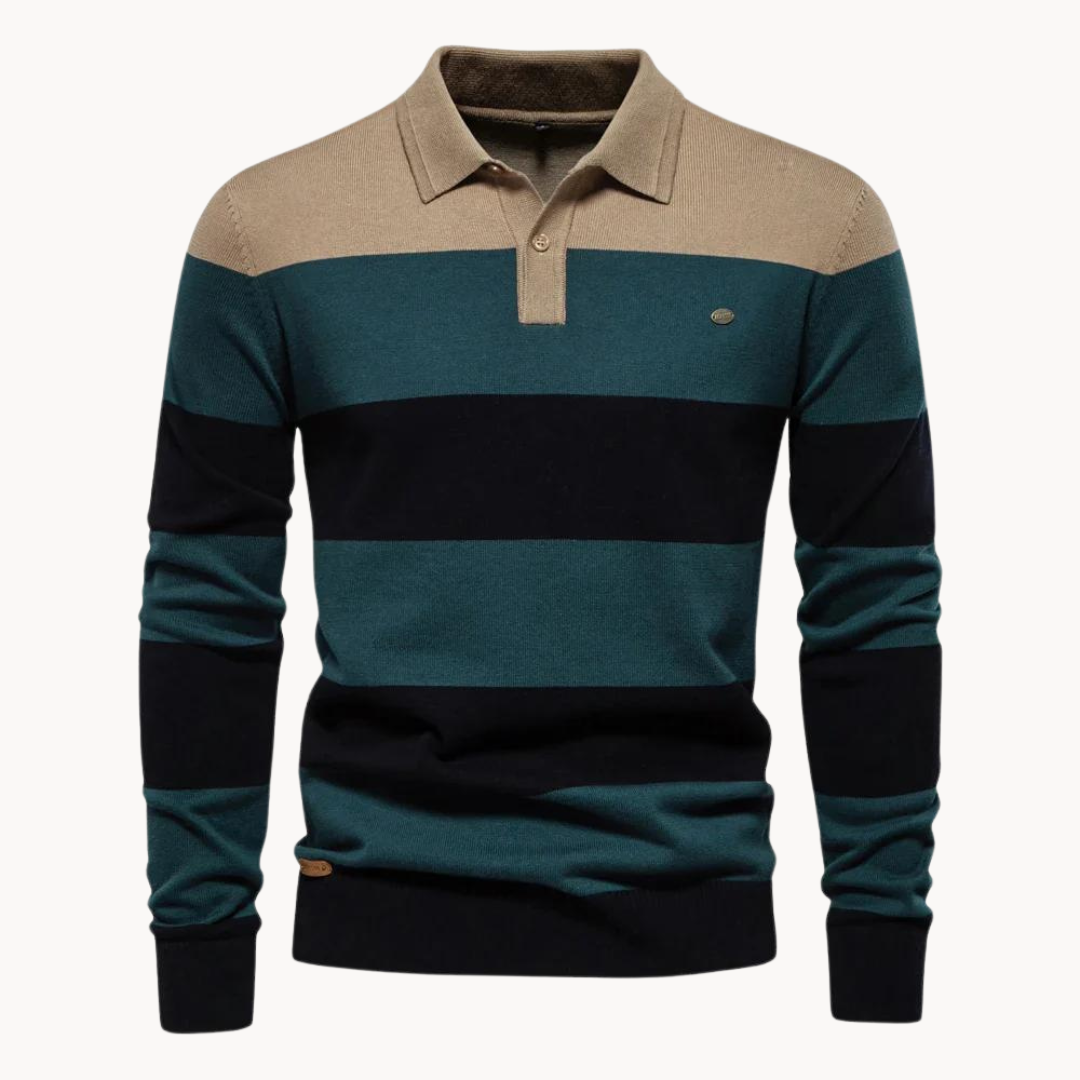 Pull en maille à col polo pour hommes - Hjalmar