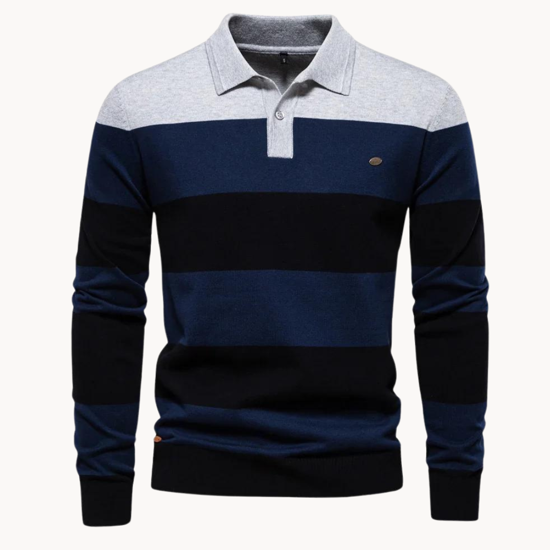 Pull en maille à col polo pour hommes - Hjalmar