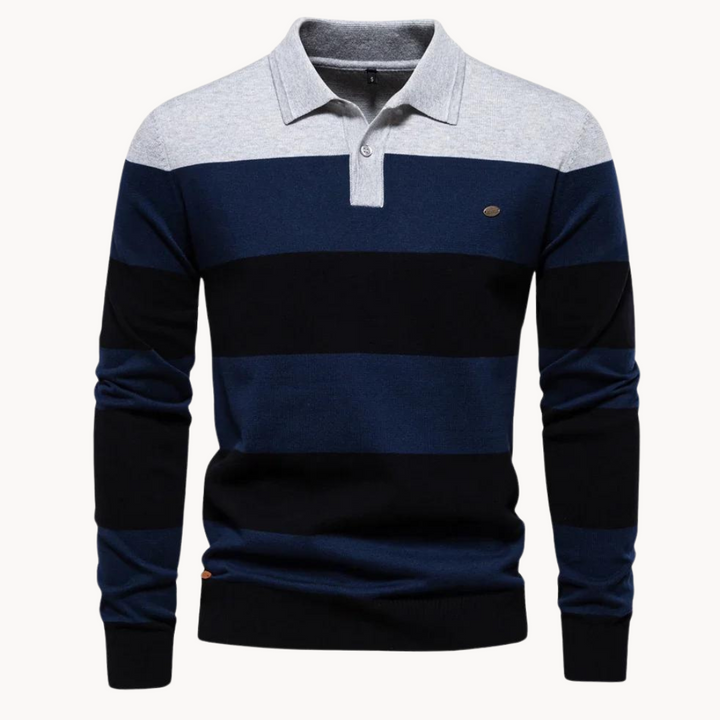Pull en maille à col polo pour hommes - Hjalmar