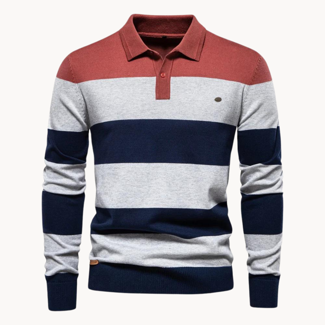 Pull en maille à col polo pour hommes - Hjalmar