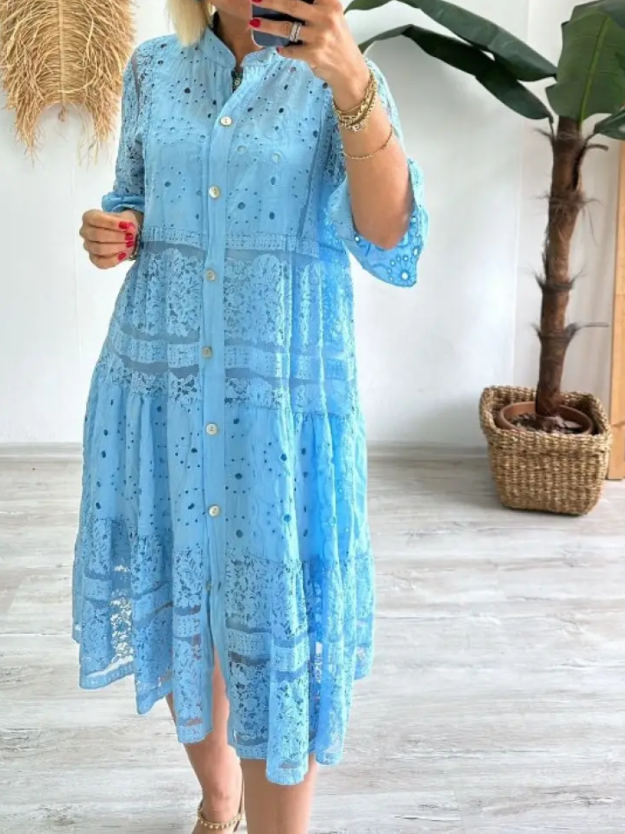 Robe à boutons brodés pour femme - Merker