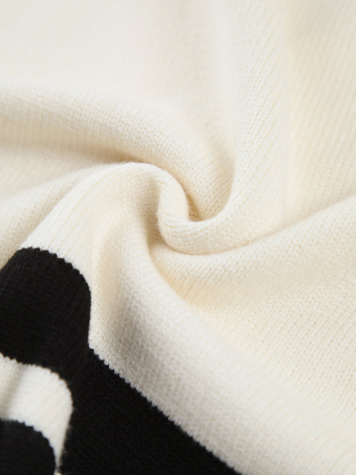 Pull oversize en maille à col montant et rayures pour femme - Leni