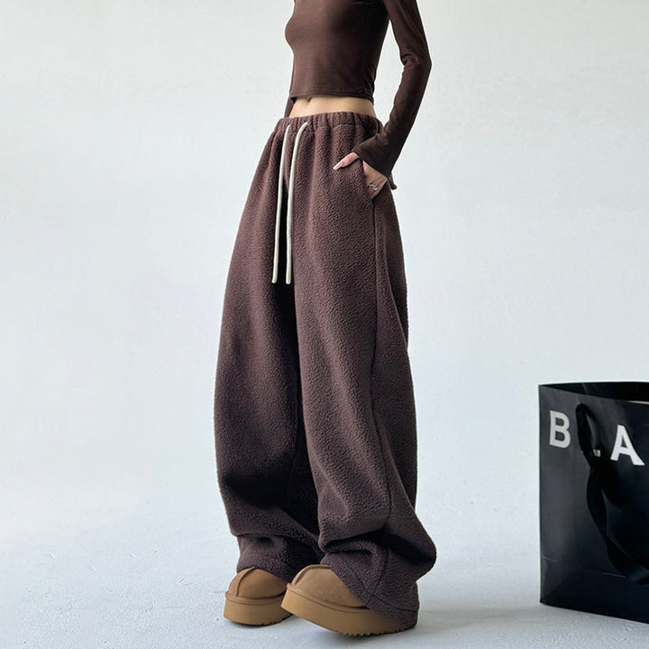 Pantalon baggy en peluche pour femme - Novanne