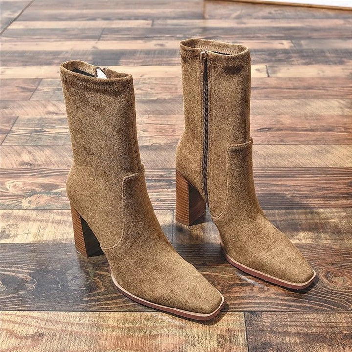 Bottines de luxe à talon carré pour femmes - Liorane