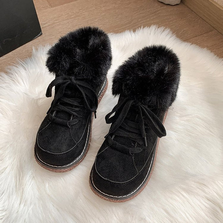 Chaussons d'hiver pour femmes avec bordures en peluche - Lirana