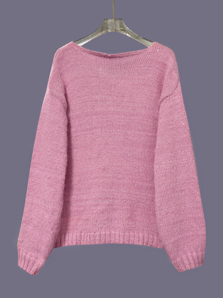Pull en maille à col en V pour femmes - Aderyn