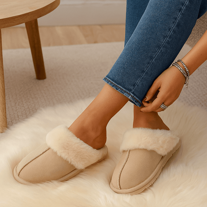 Pantoufles pour femmes avec effet peluche - Savelle