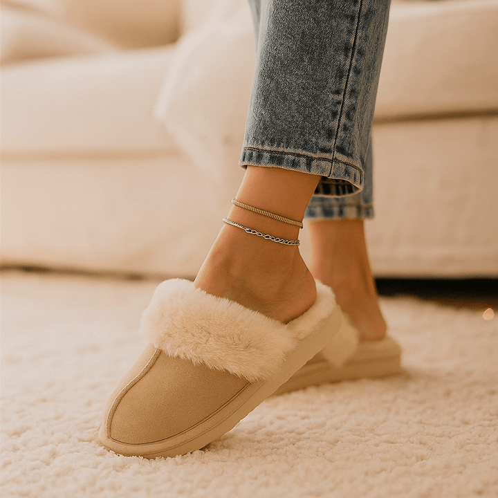 Pantoufles pour femmes avec effet peluche - Savelle