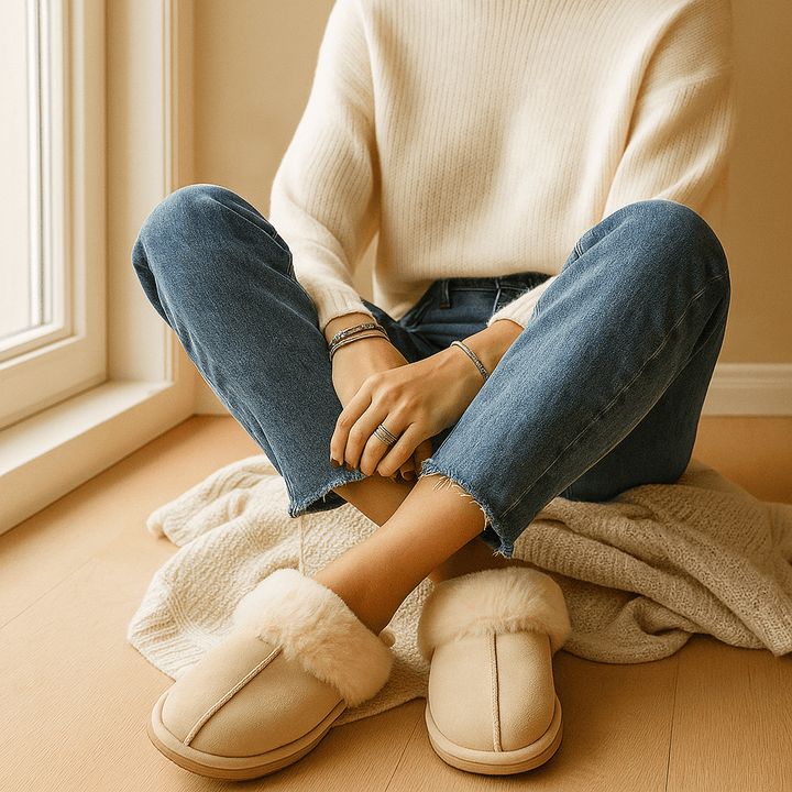 Pantoufles pour femmes avec effet peluche - Savelle