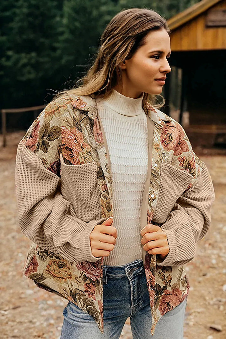 Cardigan en maille fleurie pour femme - Olyane