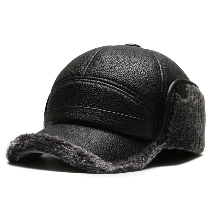 Casquette pour homme effet cuir avec oreillettes effet polaire - Mauro