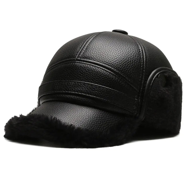 Casquette pour homme effet cuir avec oreillettes effet polaire - Mauro