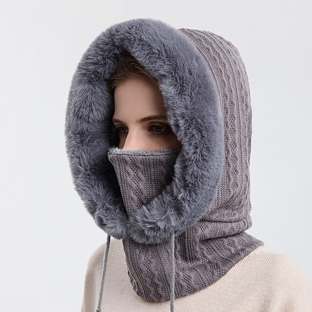 Cagoule tricotée unisexe avec doublure - Louis