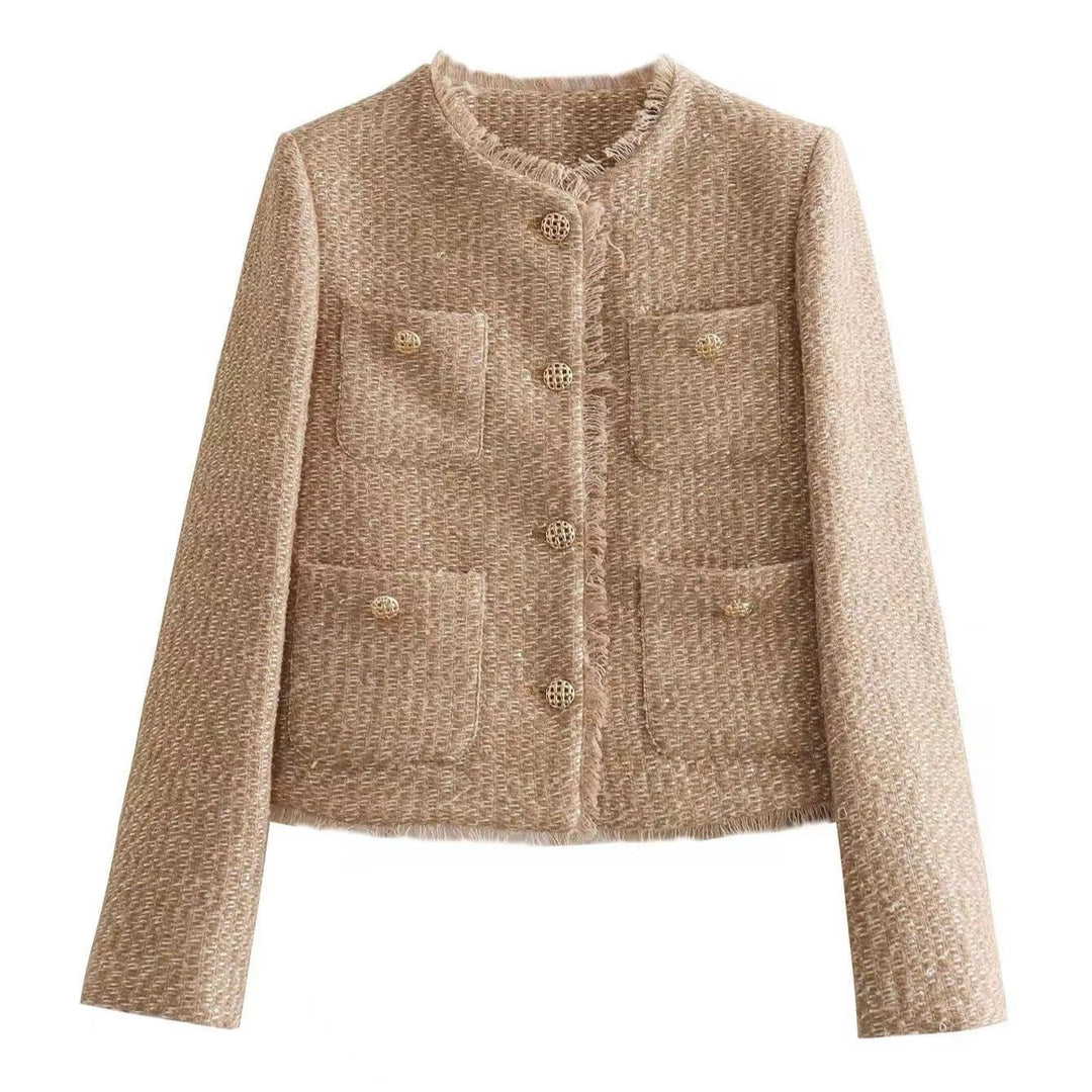 Veste double boutonnage en tweed classique pour femme - Heidy