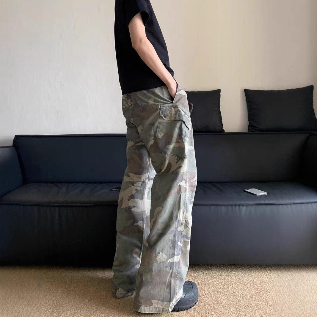 Pantalon cargo homme à imprimé camouflage coupe large - Rodrigo