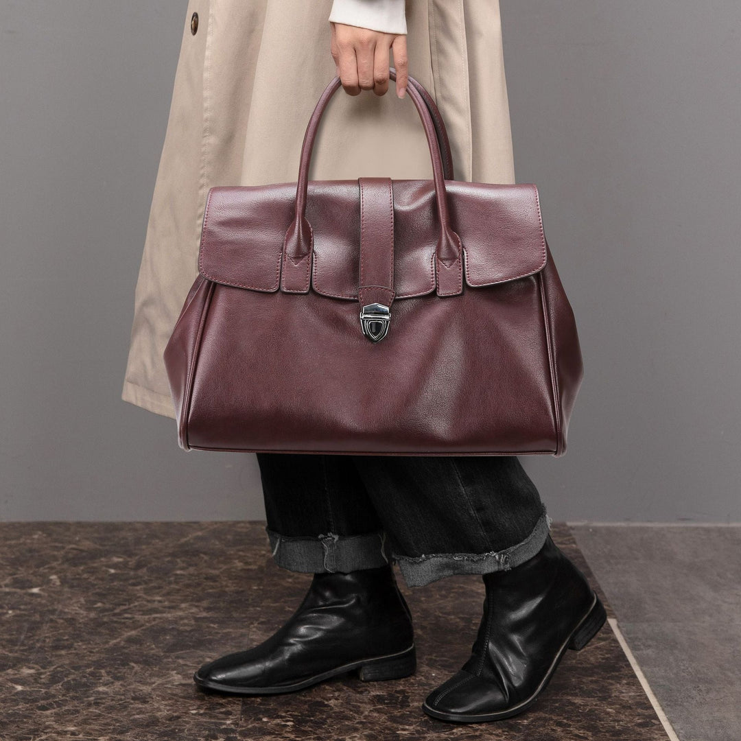 Sac à main en cuir synthétique pour femme, grande capacité, style sophistiqué - Élodie