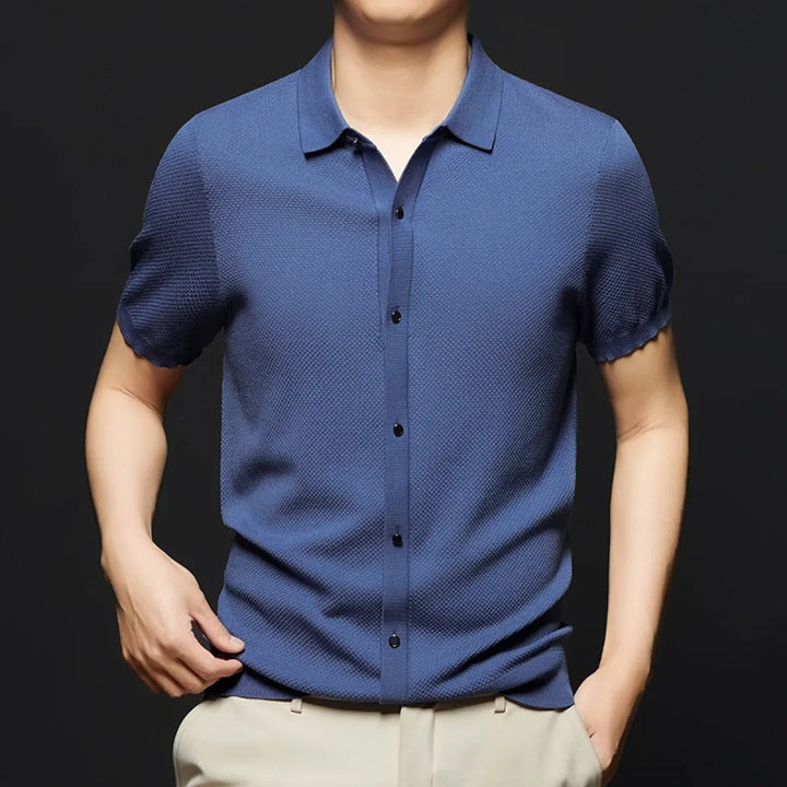 Chemise à manches courtes en maille fine pour hommes - Renzo