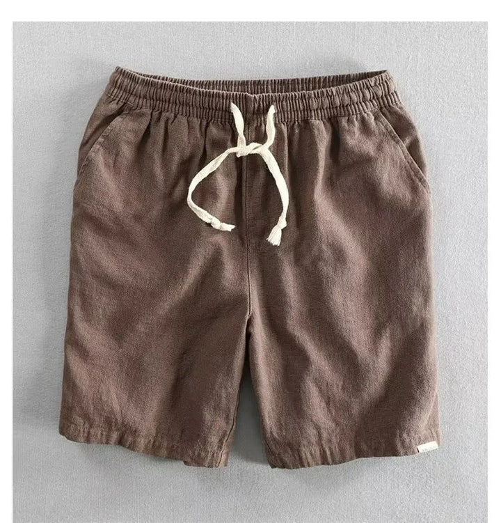 Short à cordon de serrage en lin, coupe ample, pour hommes - Tobias