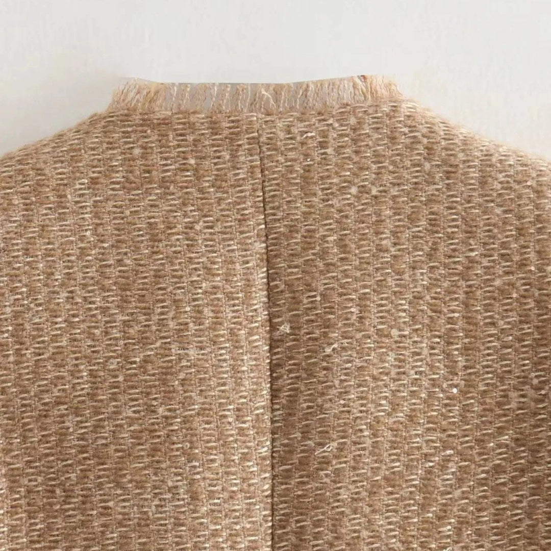 Veste double boutonnage en tweed classique pour femme - Heidy