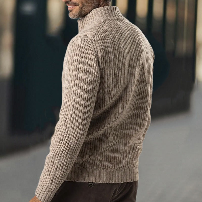 Cardigan homme chunky knit zip turtleneck - Benoît