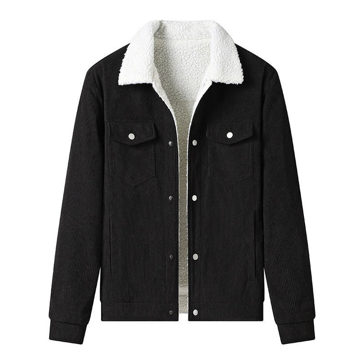 Veste en velours côtelé pour homme, doublée en polaire, style décontracté - Alain